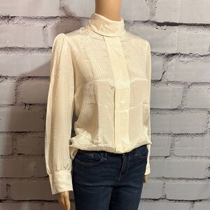 Vintage NWOT 1980’s Off White Country Suburbans Blouse Size Small